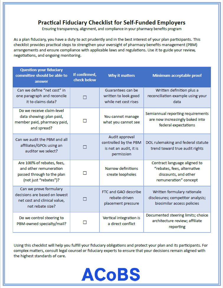 A Practical Fiduciary Checklist